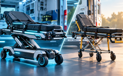 Comparaison d’un brancard électrique et d’un brancard manuel pour ambulance